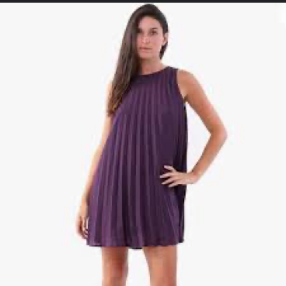 Bb‎ Dakota Edisto pleated shift mini dress purple Sz L